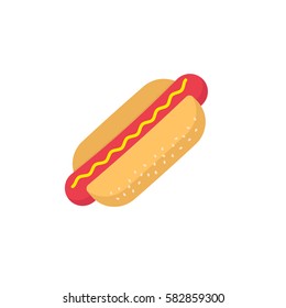 Hot dog flat icon, food & drink elements, fast food sign, a colorful solid pattern on a white background, eps 10.