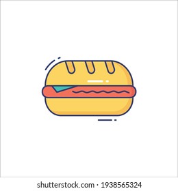 Hot dog Flat Icon Isolated On White Background