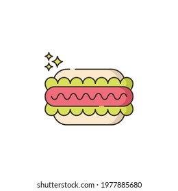 hot dog Flat Icon Isolated On White Background