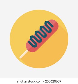 hot dog flat icon with long shadow,eps10