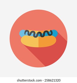 hot dog flat icon with long shadow,eps10
