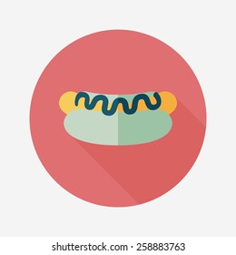 hot dog flat icon with long shadow,eps10