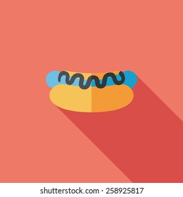 hot dog flat icon with long shadow,eps10