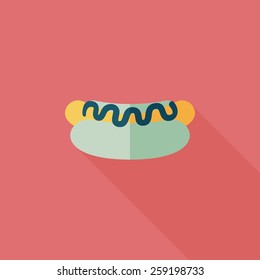 hot dog flat icon with long shadow,eps10