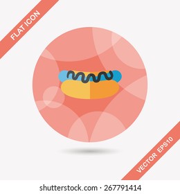 hot dog flat icon with long shadow,eps10