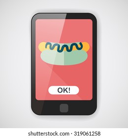 hot dog flat icon with long shadow,eps10