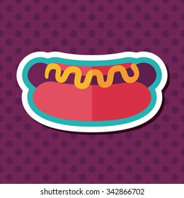 hot dog flat icon with long shadow,eps10