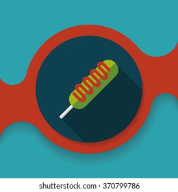 hot dog flat icon with long shadow,eps10