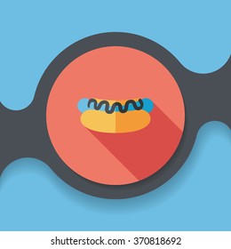 hot dog flat icon with long shadow,eps10