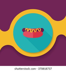 hot dog flat icon with long shadow,eps10