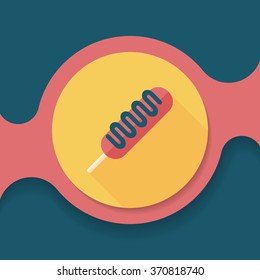 hot dog flat icon with long shadow,eps10