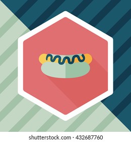 hot dog flat icon with long shadow,eps10
