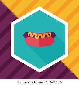 hot dog flat icon with long shadow,eps10