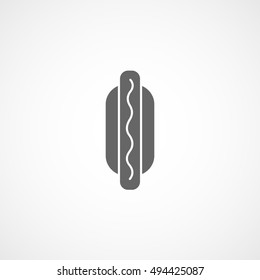 Hot Dog Flat Icon On White Background