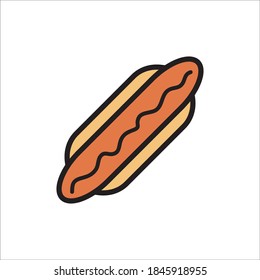 Hot Dog Flat Icon Vector Logo Template Illustration