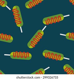 hot dog flat icon,eps10 seamless pattern background