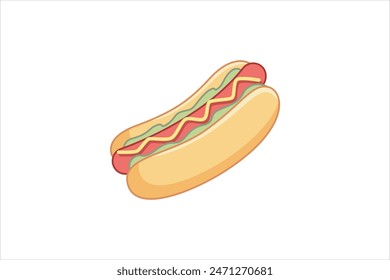 Hot Dog Flat Sticker Design