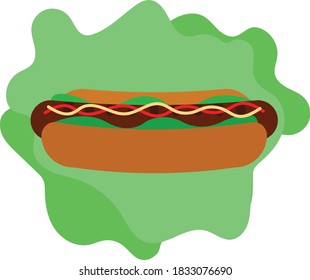 Hot dog flat style design illustration