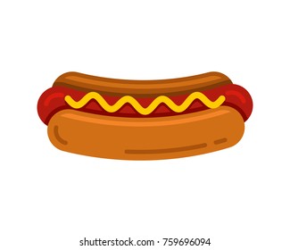 Hot Dog Flat Style Vector Illustration Stock Vector (Royalty Free ...