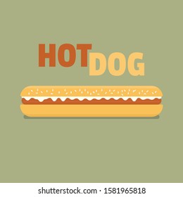 Hot dog flat vector design isolated from background. Soft breads with delicious sausages topped with intense mayonnaise.