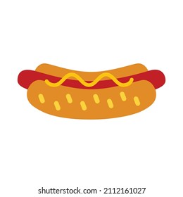 Hot dog flat vector icon on trendy design.