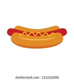 Hot dog flat vector icon on trendy design.