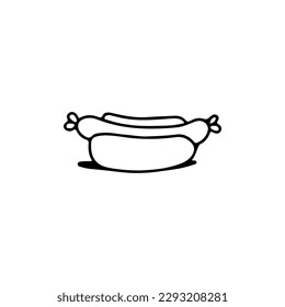 hot dog food doodle vector illustration