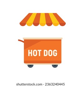 Hot dog food icon flat vector. Cart stand. Store snack isolated