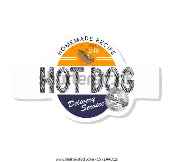Hot Dog Food Label Stock Vector (Royalty Free) 157244012