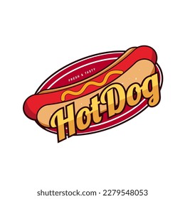 Hot dog food logo design for your business vector illustration