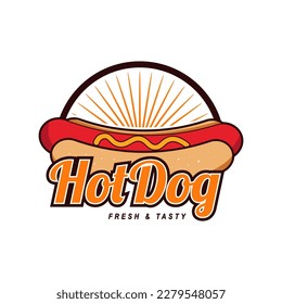 Hot dog food logo design for your business vector illustration
