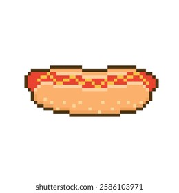 hot dog food pixel art