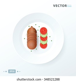 hot dog  food, Sausage  and salad