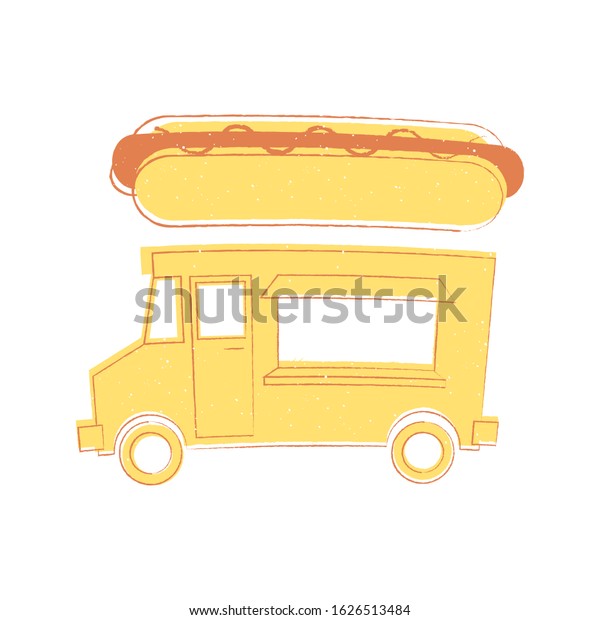 Hot\
dog Food Truck. Flat style. Vector  illustration.\
