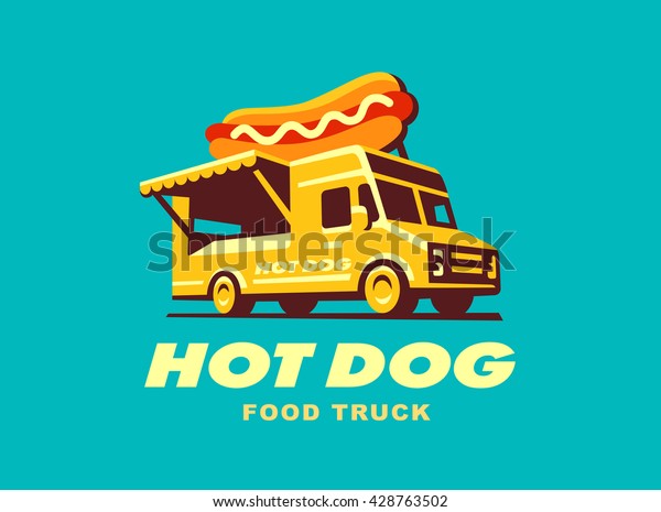 Hot Dog Food Truck Vector Illustration Stock Vector (Royalty Free ...