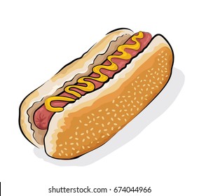 hot dog food vector