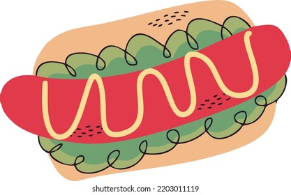 Hot Dog Food vector illustration design