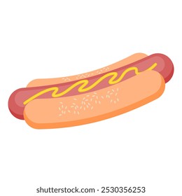 hot dog. comida. Ilustración vectorial. comida rápida. comida chatarra