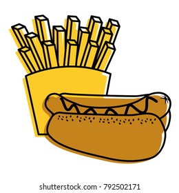 hot dog and french fries food diet