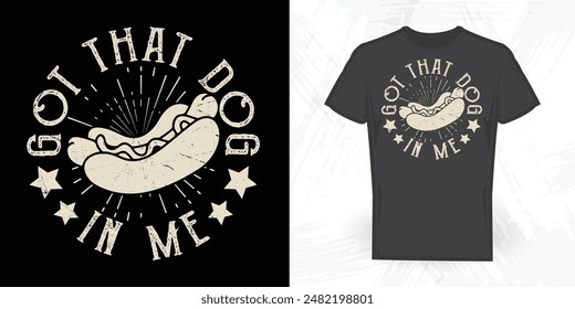 Hot Dog Funny Vintage Hot Dog T-shirt Design