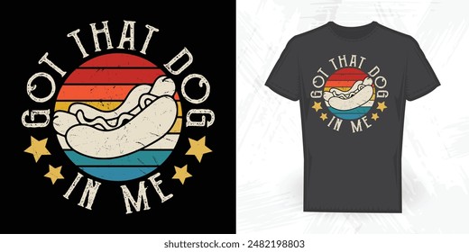 Hot Dog Funny Vintage Hot Dog T-shirt Design