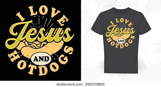 Hot Dog Funny Vintage Hot Dog T-shirt Design