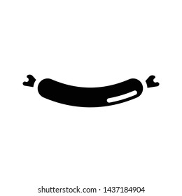 hot dog glyph flat vector icon
