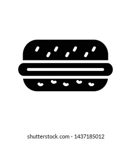 hot dog glyph flat vector icon