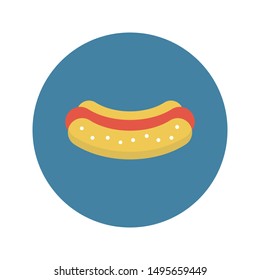 hot dog glyph flat vector icon