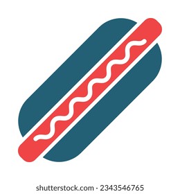 Hot Dog Glyph Two Color Icon For Personal And Commercial Use.
