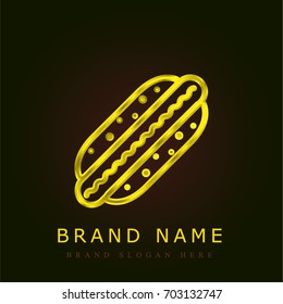 Hot dog golden metallic logo