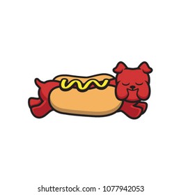 HOT DOG gourmet logo vector illustration