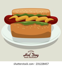 hot dog graphic design , vector illustration