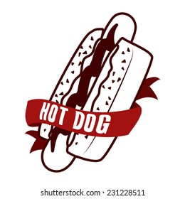 hot dog graphic design , vector illustration